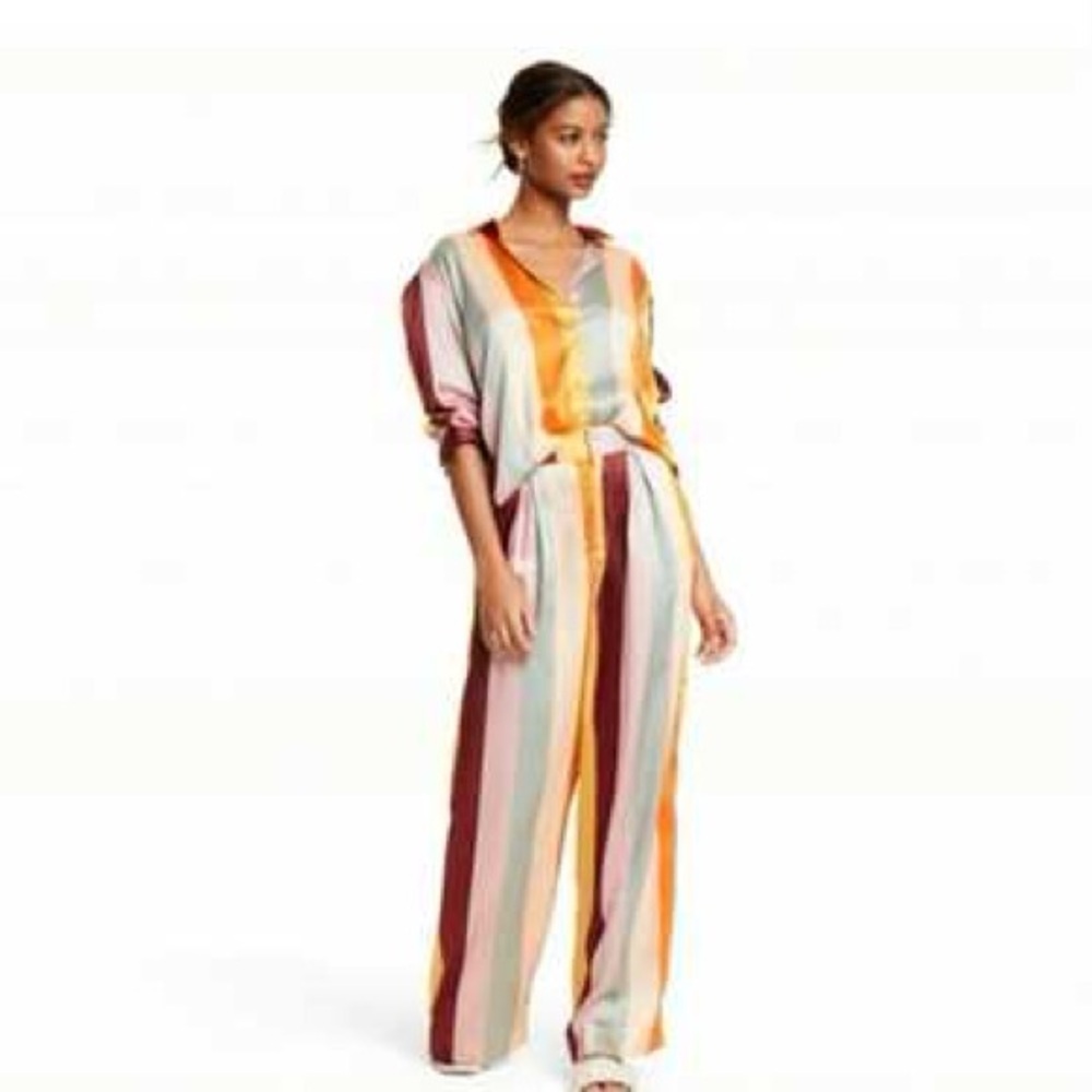 Fe Noel x Target Multicolor Striped Women's Button Up and Pants Set